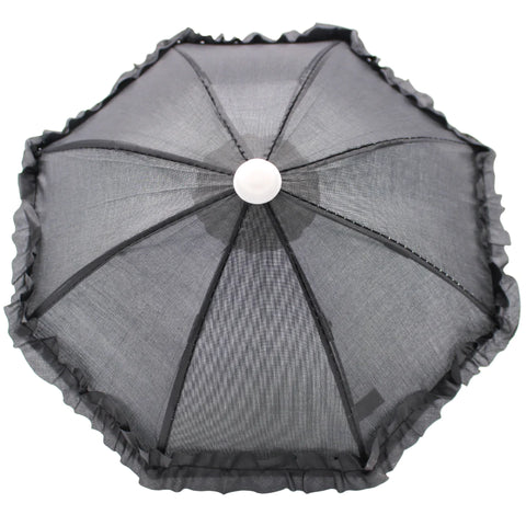 Black Umbrella with Ruffle 5" (Each)