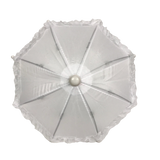White Umbrella with Ruffle 5" (Each)