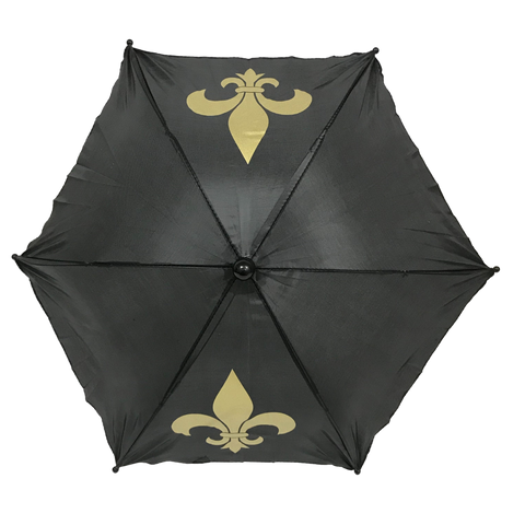 Black Umbrella with Metallic Gold Fleur De Lis 14.5" (Each)