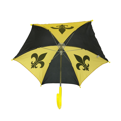 Black and Gold Umbrella with Fleur de Lis 14.5