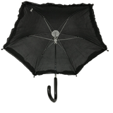 Black Umbrella with Ruffle 14.5" (Each)