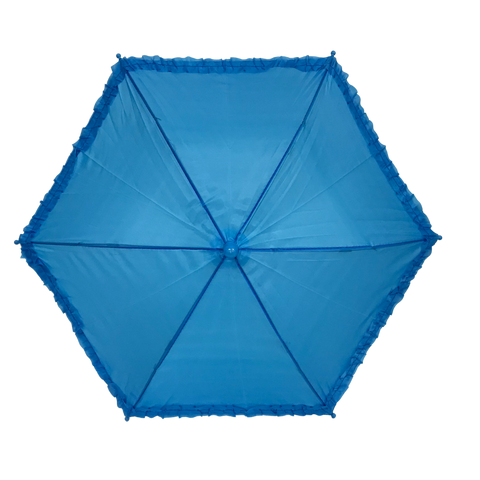 Light Blue Umbrella with Ruffle 14.5" (Each)