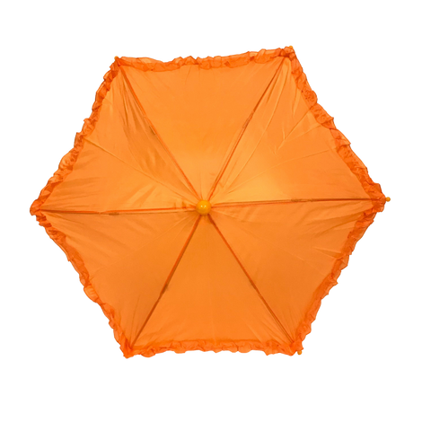 Orange Umbrella with Ruffle 14.5" (Each)