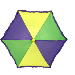 Purple, Green and Gold Umbrella with Purple Ruffle 14.5" (Each)