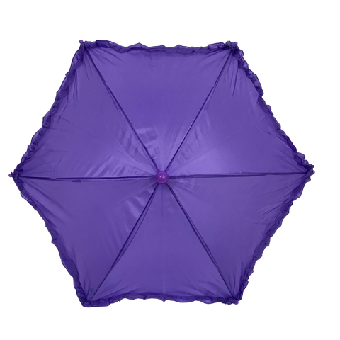 Purple Umbrella with Ruffle 14.5" (Each)