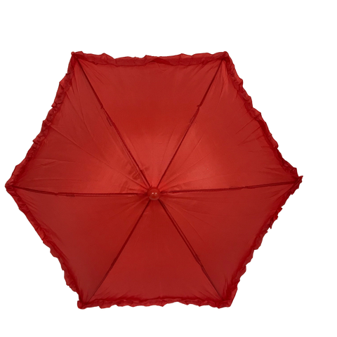 Red Umbrella with Red Ruffle 14.5" (Each)