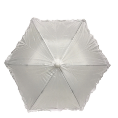 White Umbrella with Ruffle 14.5" (Each)