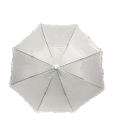 White Umbrella with Ruffle 17.75" (Each)