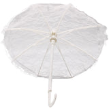 White Lace Umbrella with Lace Ruffle 6" (Each)