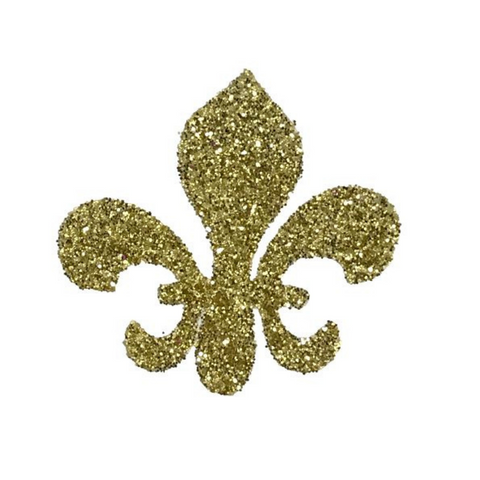 Gold Fleur de Lis Glitter Sticker 2 x 2 (Each) – Mardi Gras Spot
