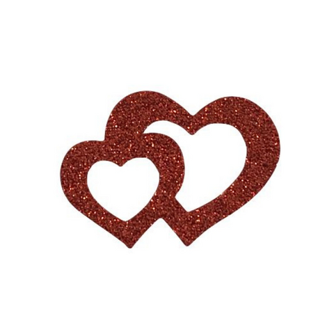 Red Heart Glitter Sticker (Each)