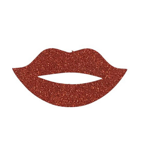 Red Lips Glitter Sticker (Each)