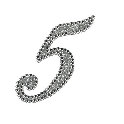 Glitter Script Sticker Number "5" (Each)
