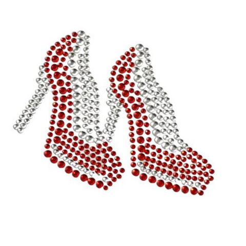 High Heel Shoe Sticker Red and Silver (Each)