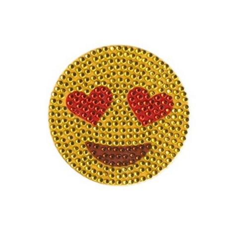Heart Face Emoji Glitter Sticker (Each)