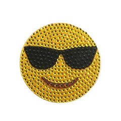 Sunglasses Face Emoji Glitter Sticker (Each)