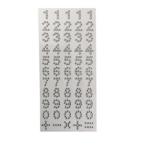 Numbers 0-9 In Silver Beading (Each)