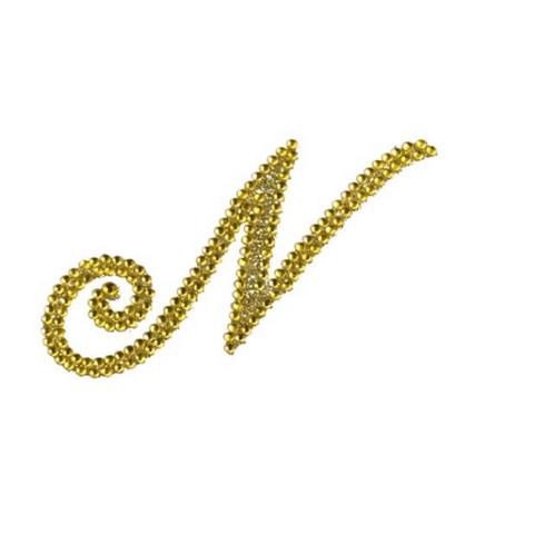 Glitter Script Letter "N" - Gold (Each)