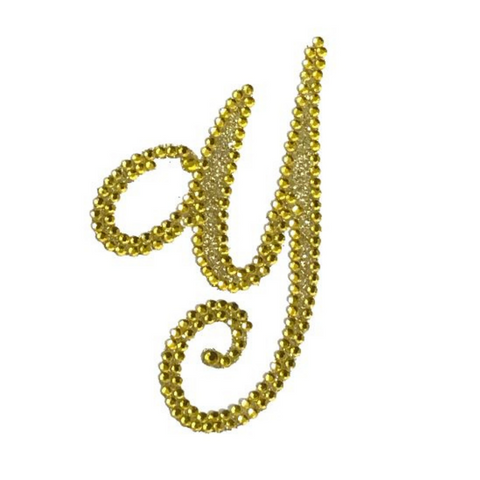Glitter Script Letter "Y" - Gold (Each)