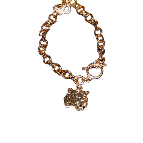 Gold Tone Tiger Face Chain Bracelet (Each)