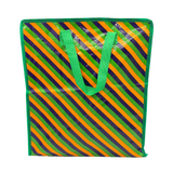 Purple, Green, and Gold Diagonal Stripes Bead Bag - 14" x 15.5" (Each)