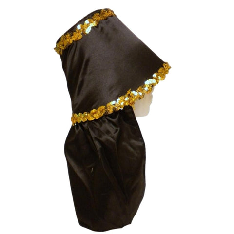 Black Costume Hat with Gold Sequin Trim (Each)