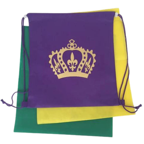 Purple, Green and Gold Crown Backpack 13.5" x 14" (Dozen)