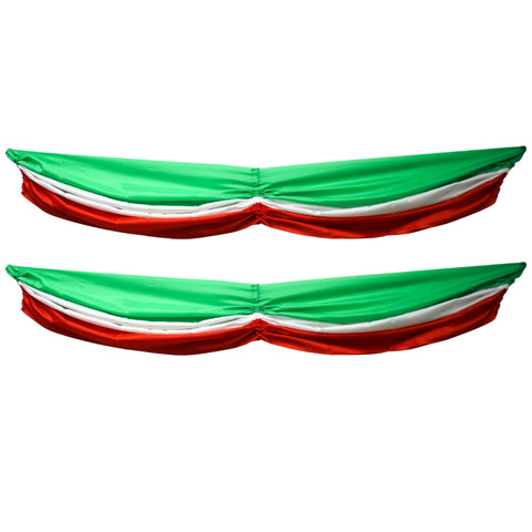 Green, White and Red Bunting - 5' x 10" (Each)
