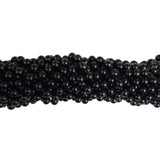 48" 10mm Round Black Mardi Gras Beads