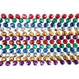 60" 12mm Cut Metallic 6 Color Mardi Gras Beads