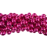 48" 20mm Round Metallic Hot Pink Mardi Gras Beads