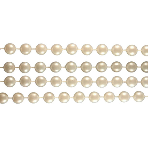 60" 20mm Round Pearl White Mardi Gras Beads