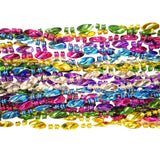 60" Swirl Metallic 6 Color Mardi Gras Beads