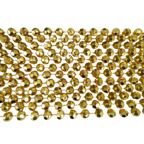 48" 8mm Cut Metallic Gold Mardi Gras Beads