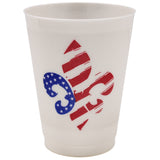 16oz Patriotic Fleur De Lis Frost Flex Cups (Sleeve of 25)