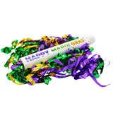Purple, Green and Gold Mardi Gras Metallic Confetti Cannon 16" (Each)