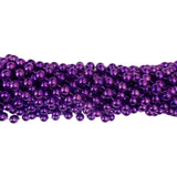 48" 10mm Round Metallic Purple Mardi Gras Beads