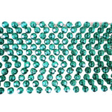 60" 12mm Cut Metallic Green Mardi Gras Beads
