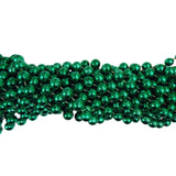 60" 12mm Round Metallic Green Mardi Gras Beads