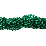 48" 8mm Round Metallic Green Mardi Gras Beads