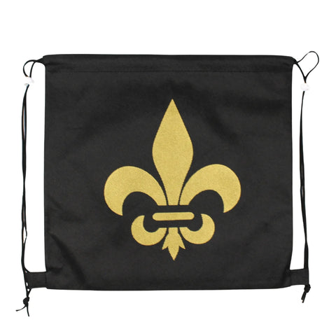 Black and Gold Fleur De Lis Backpack 13.5" x 14" (Dozen)