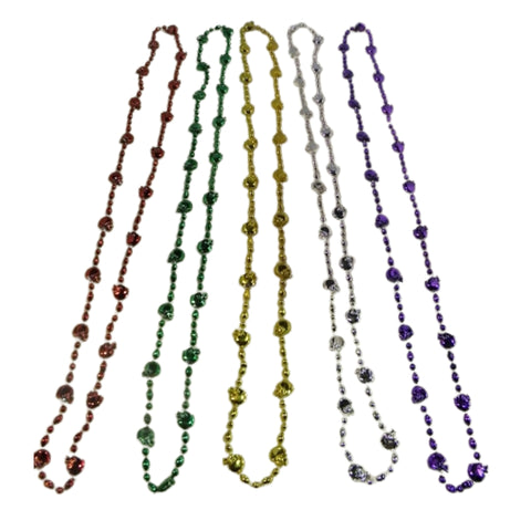 36" Assorted Color Football Helmet Bead Necklace (Dozen)