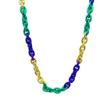 40" Purple, Green and Gold Chain Metallic Mardi Gras Beads (Each)
