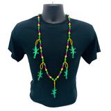 40" Purple, Green and Gold Necklace with 5 Alligators (Each)