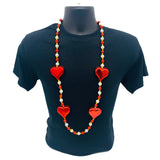 42" Red Heart with Pearl Necklace (Each)
