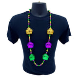 42" Purple, Green and Gold Necklace with Crowns (Each)