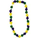 42" Purple, Green and Yellow Pom Pom Necklace (Each)