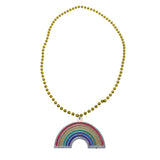 40" Gold Bead with Rainbow Medallion (Each)