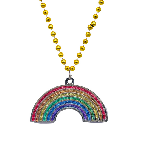 40" Gold Bead with Rainbow Medallion (Each)