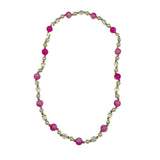 40" Acrylic Light Pink and Hot Pink Marble Bead Necklace (Each)